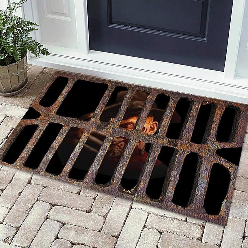 Decorative Clown-Themed Dirt-Resistant Door Mat for Entryway or Living Room