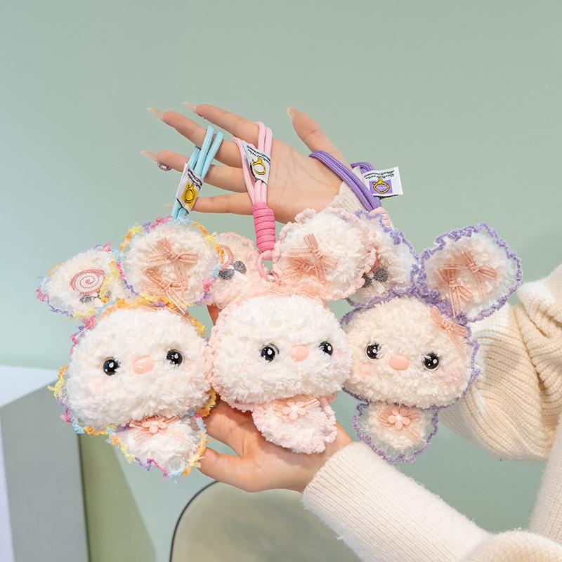 Cute Rabbit Plush Toys Hanging Pendants Easter Bunny Plushies Animal Dolls Backpack Accessory Keychain Easter Gifts For Friends
