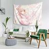VIKAMA Cute Cat Ear Girl Gaming Tapestry Pink Dress Girl Game Theme Living Room Sofa Background Wall Room Decoration