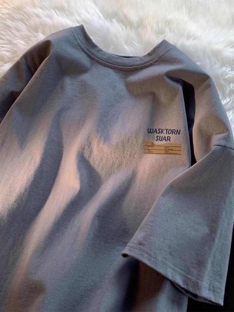 Men's 2025 Trendy Casual Heavyweight Cotton T-Shirt - Short Sleeve, Loose Fit