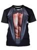 Lustiges Muskelkörper 3D-gedrucktes T-Shirt Sommer Herren Designer Kleidung Hässliches Brusthaar Rundhals Kurzarm Tops
