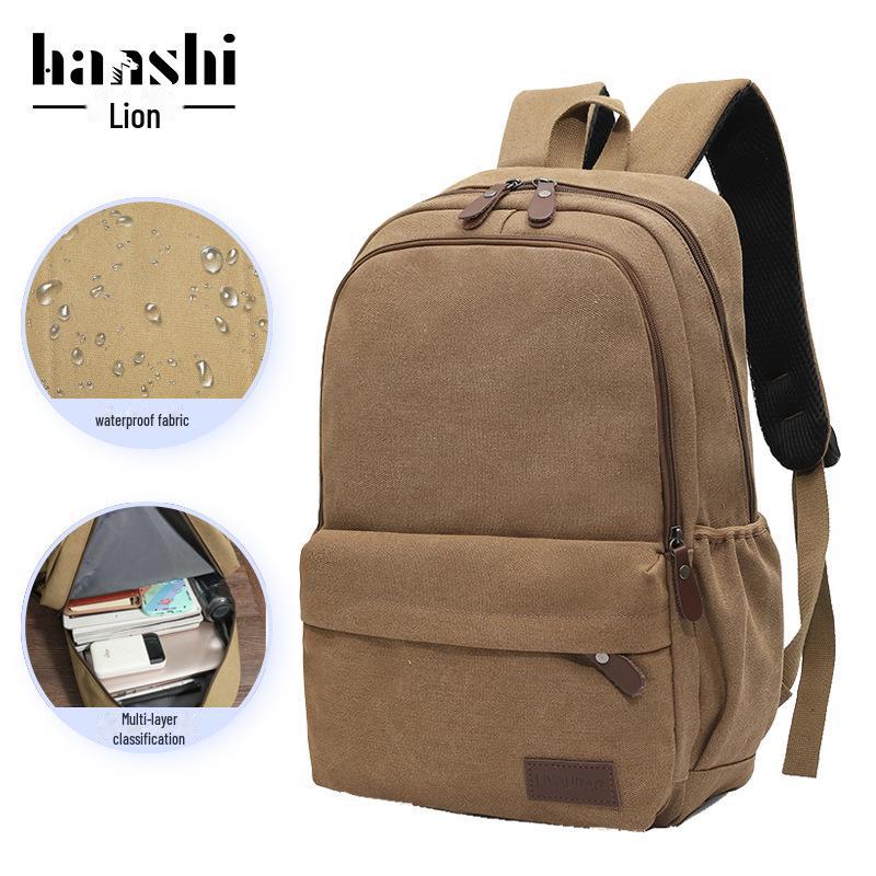 

Высококачественный водонепроницаемый холщовый рюкзак для мужчин и женщин — идеально подходит для путешествий, поездок на работу и защиты ноутбука. 2310 коричневый