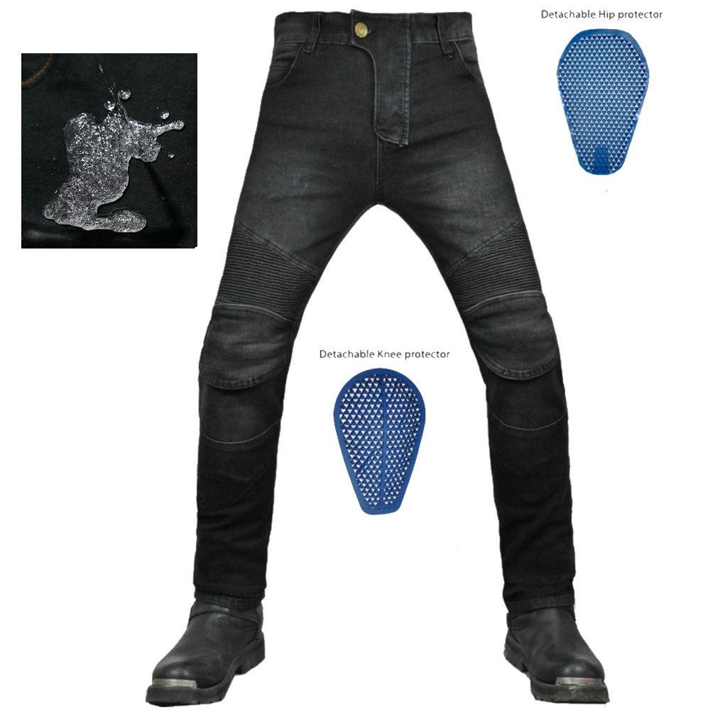 New Product Motorcycle Jeans Men, Four Seasons Locomotive Elastic Anti-drop Cycling Pants, Anti-splashing, Silicone Protective Gear