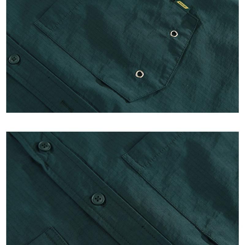 Summer Shirts for Men Japanese Style Cargo Short Sleeve Shirt Lapel Collar Double Pockets Casual Shirt Youth Streetwear Loose Top