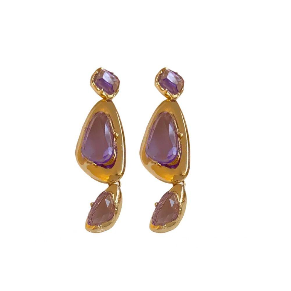 Transparent Crystal Exaggerated Drop Earrings Vintage Irregular Earrings Rhinestone Earrings Party