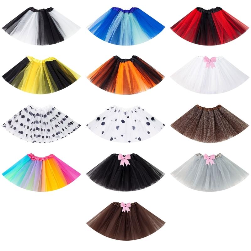 Gonna Tutù Elastica Vita Alta Gonna in Tulle Gonna Tutù in Tulle Stratificata Costumi Cosplay di Halloween per Bambine Adolescenti Regali
