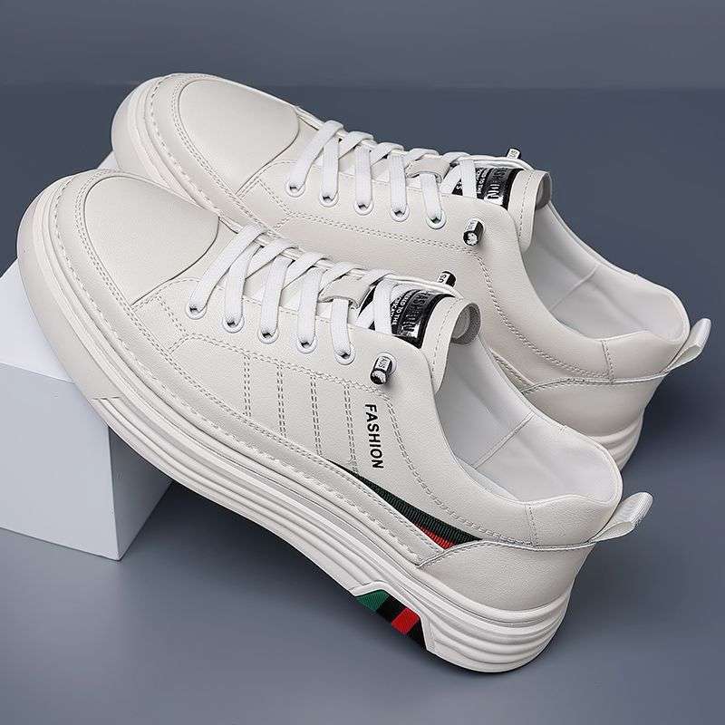 2025 Summer New Board Shoes Leather Work Shoes Korean Version Casual Little White Shoes Men's Versatile and Comfortable Student Board Shoes