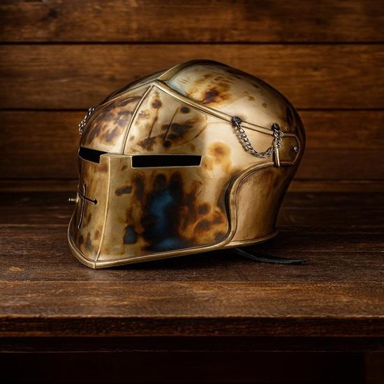 Handmade Crusader Knight Barbuda Helmet Battle Decor Gift