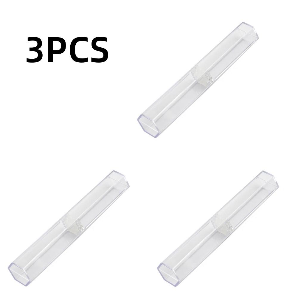 3 PCS/box Single Pen Transparent Pen Case Ballpoint Pen Protection Case Delicate Pen Plastic Packing Case Mini Pencil Case Gifts