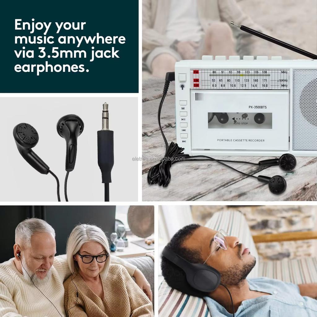 Solární Nabíjecí Magnetofon Walkman Přehrávač Hudby FM Rádio USB /TF Přepisovací Magnetofon Rádio Dětské Učení Angličtiny