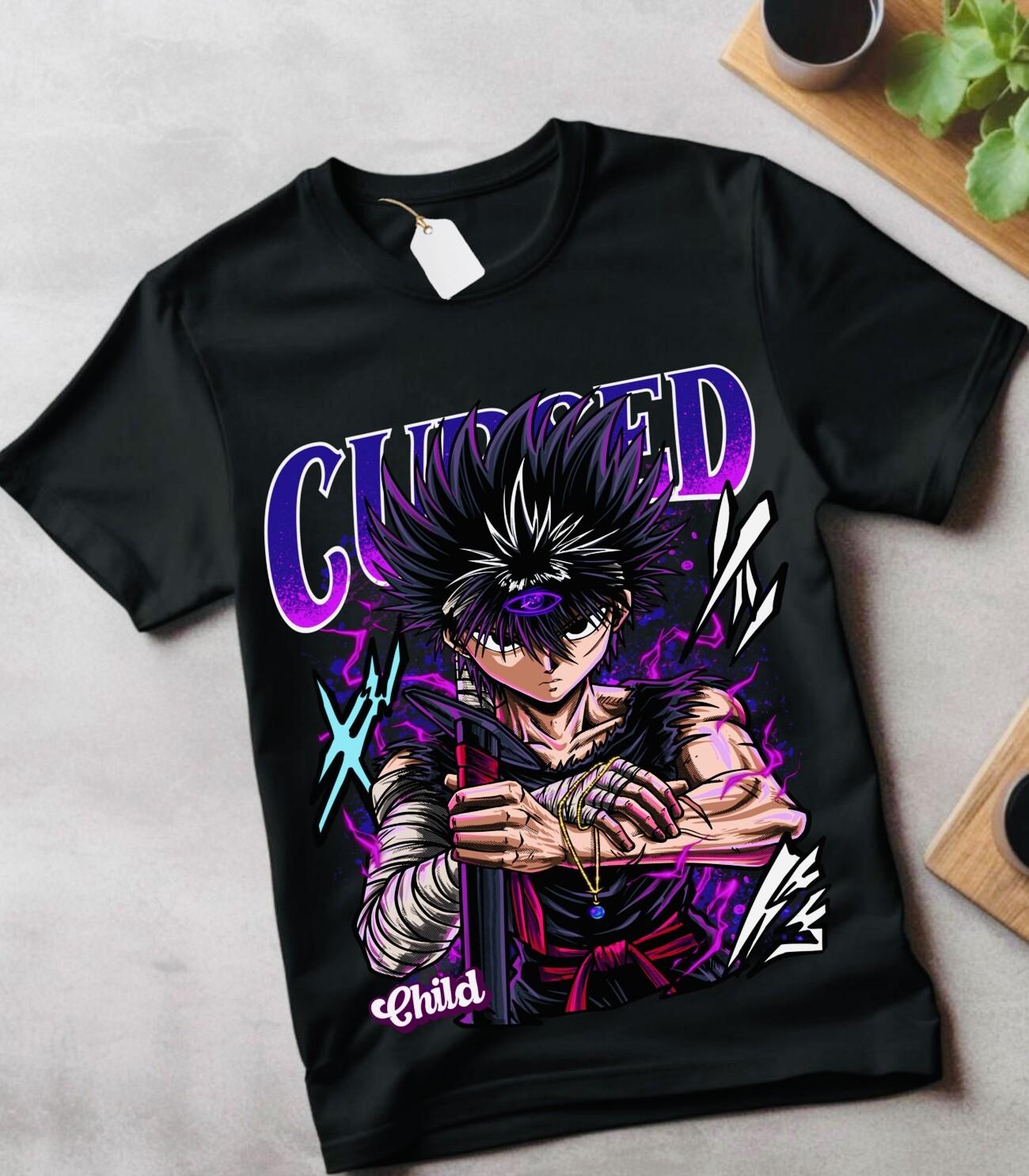 Hiei Yu Yu Hakusho T-Shirt Mens Womens Tees Top Kuwabara Kurama Yusuke Hiel Anime Manga Black Shirt M