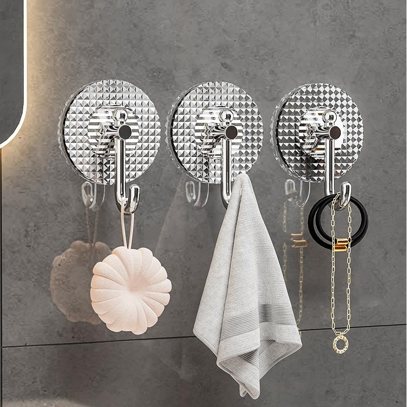 4Pcs Acrylic Door Hook Adhesive Wall Hooks Transparent Anti-skid Traceless Heavy Duty Stick On Hook Bathroom Kitchen Wall Sticke