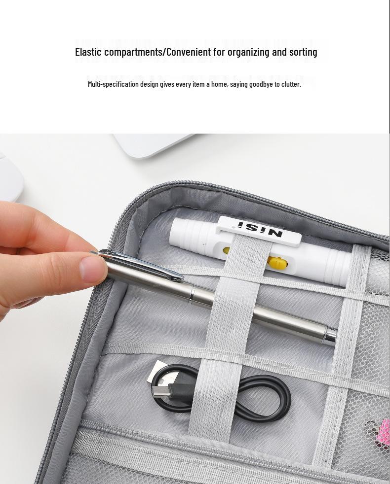 Triple-Layer Shockproof Portable Organizer for Cables, Earphones, Power Banks & Hard Drives