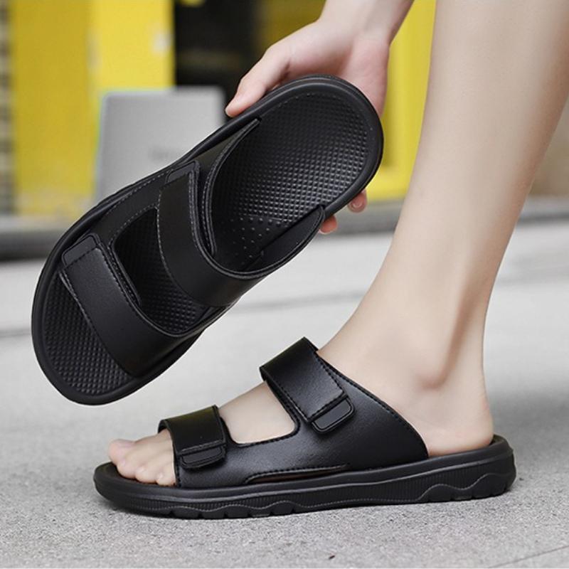 New Men Slippers Black Platform Slip On Massage Sandals Home Light Slippers Summer Citywalk Beach Holiday Sandal Shoes Sandalias