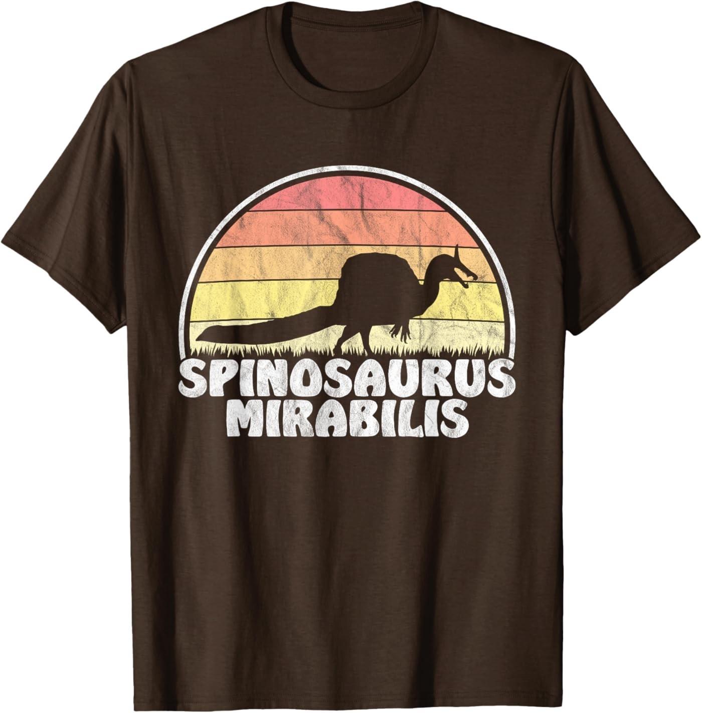 Spinosaurus Mirabilis - Retro Dinosaur Distressed Unisex T-Shirt S