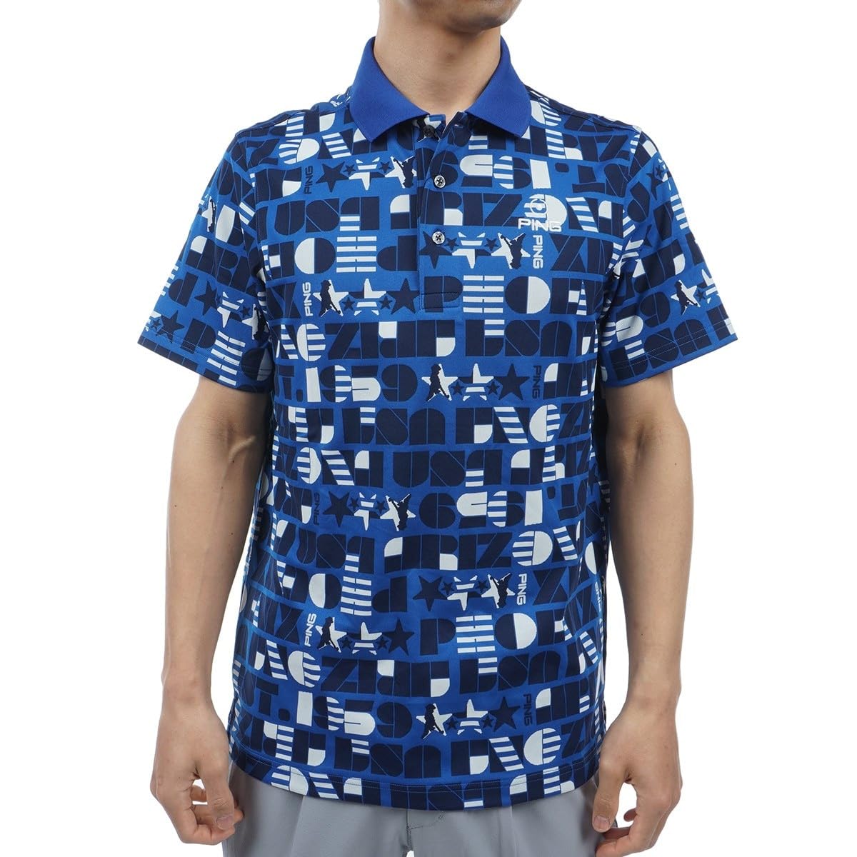 

Ping Apparel Men s Short Sleeve Polo Shirt (USA Pattern Jacquard) / Golf / 621-4160313 110_Blue S
