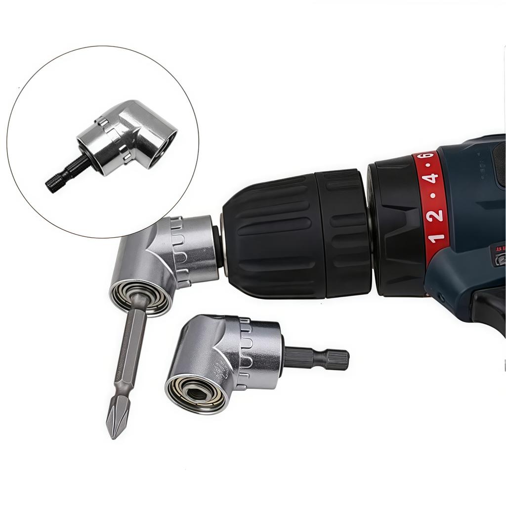Heavy-Duty Right-Angle Drill Bit Accessories, 105° Screwdriver Adapter, Ideal for Impact Drills