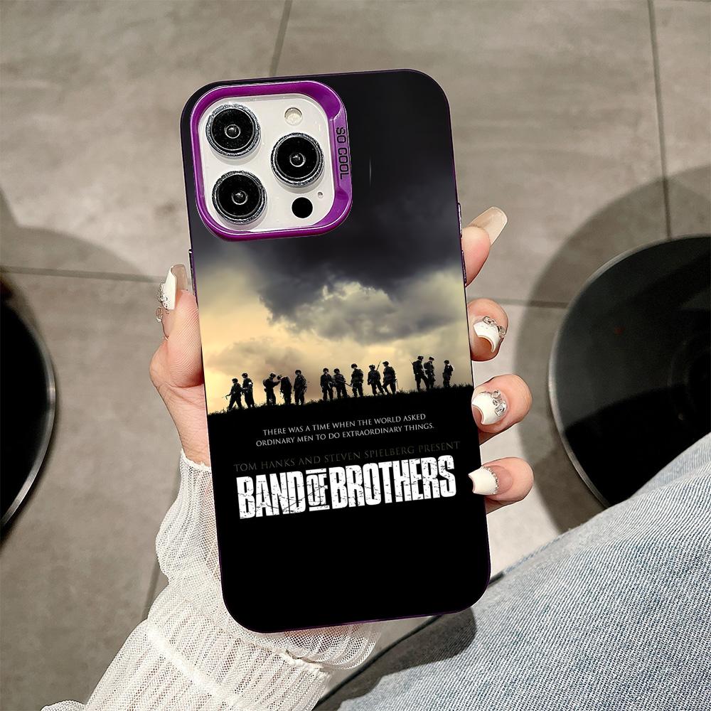 

Band of Brothers Phone Case for iPhone 17 16 15 14 13 12 11 X XR XS Air Pro Max Plus Purple Colorful Silver Cover iPhone 14 Plus