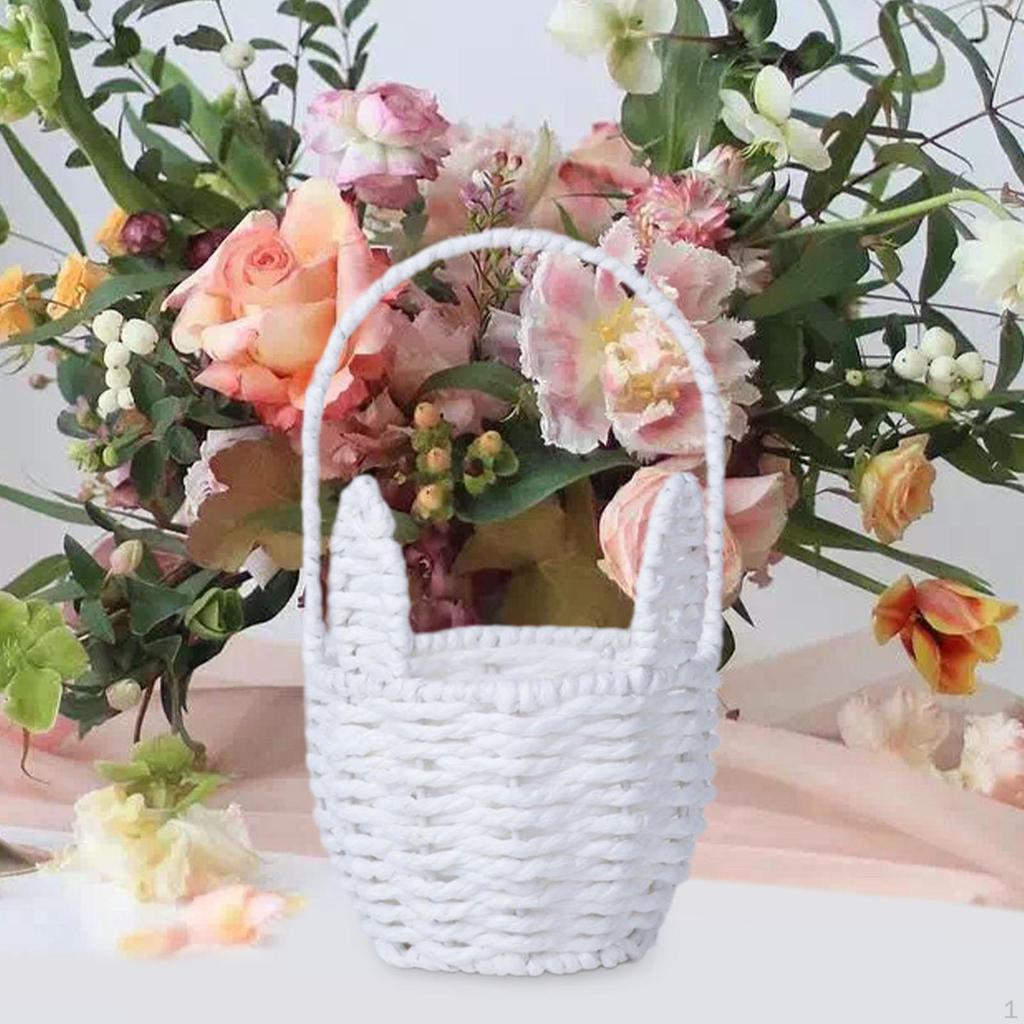 Easter Bunny Basket Flower Empty Portable, Decoration, Egg Wedding