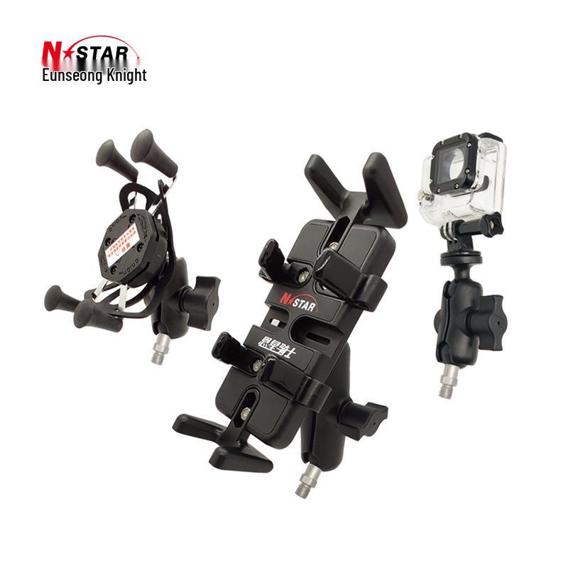 N-STAR Motorcycle Rearview Mirror Mount Phone Holder M10 Screw for Ninja 400 and Sportbikes