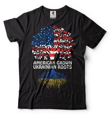 American Ukrainian T-shirt American Grown Ukrainian Roots Ukraine USA Tee Shirt