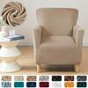 Velvet Tub Sofa Cover For Living Room Elastic Club Armchair Slipcovers Stretch Single Couch Chair Covers Home Bar Counter Hotel