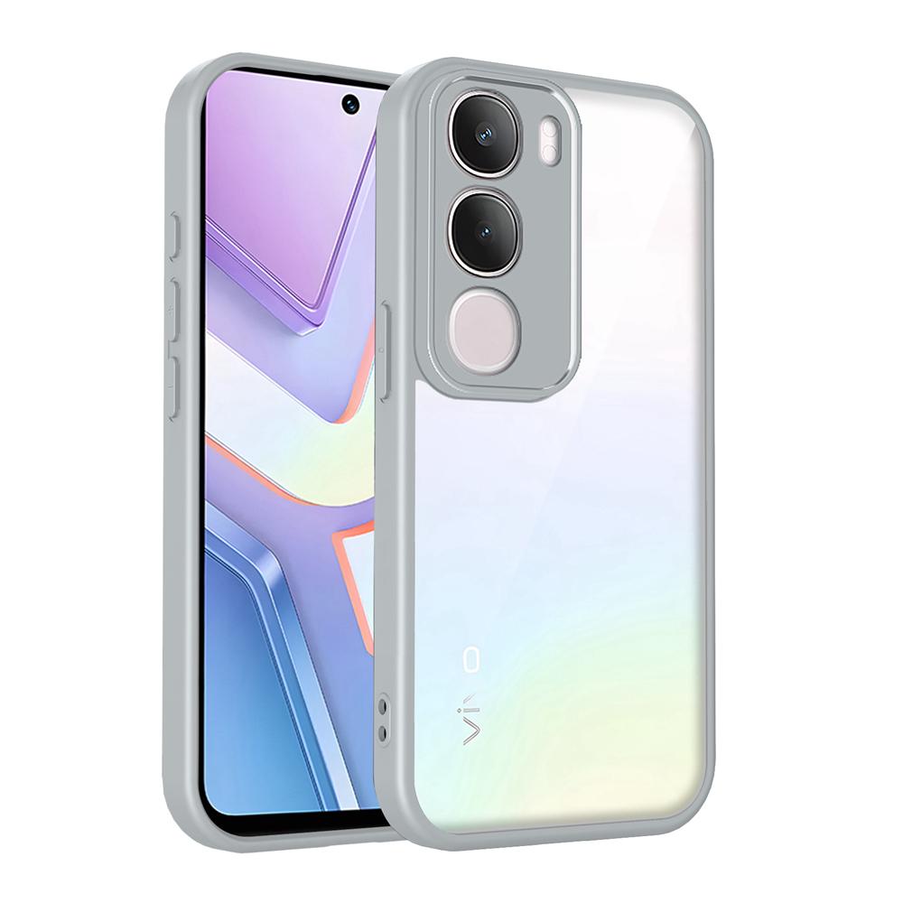 KEYSION Transparent Phone Case for VIVO Y31 5G Soft Silicone+PC Clear Shockproof Phone Back Cover for VIVO Y31 5G