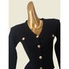2024 New Arrival French Classic Style Black Knitting Cardigan Outwear Elegant Slim-Fit Crop-Top Women