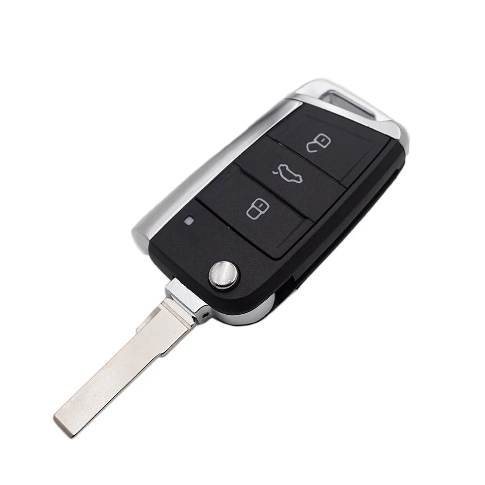 Cocolockey Fernbedienung Klappschlüssel Hülle Für Vw Polo Golf7 Mk7 Tiguan Für Skoda Octavia Kodiaq Karoq Für Seat Ateca Auto Zubehör