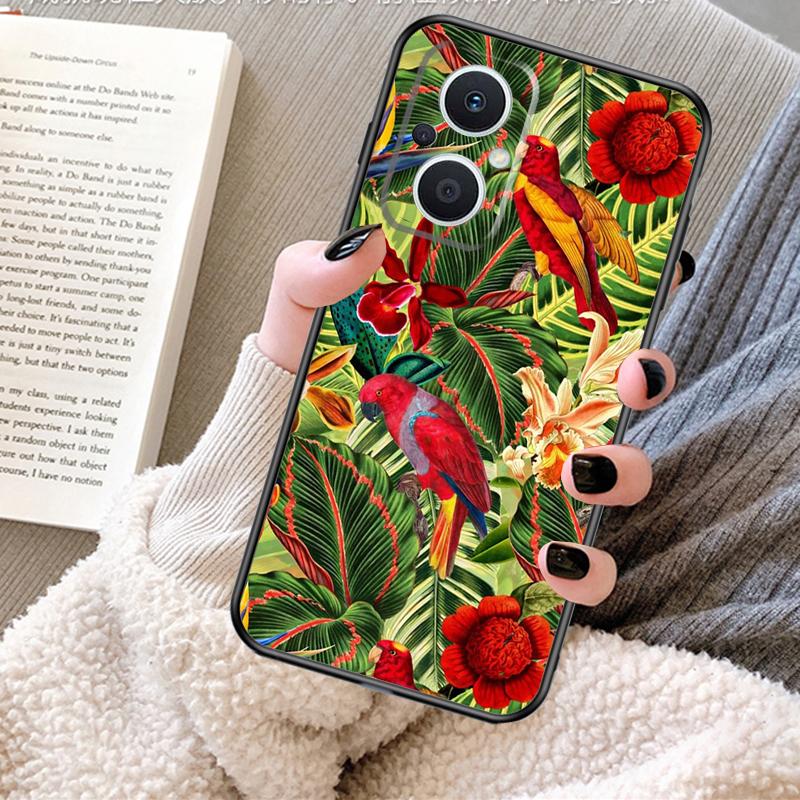 Garden Birds Vintage Tropical FLORAL Case For OPPO Reno 12F 12 13 11 F 8T 7 8 10 Pro OPPO Find X8 X6 Pro X3 X5 Lite Cover Fundas
