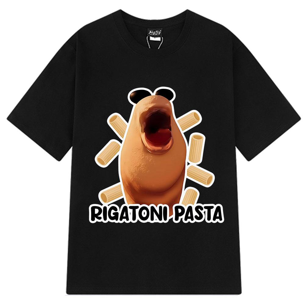 Rigatoni Pasta Marcus The Worm Meme Tshirt Men Women Fashion Hip-hop T-shirt High-quality Short-sleeved Cotton Harajuku T-shirt 3XL