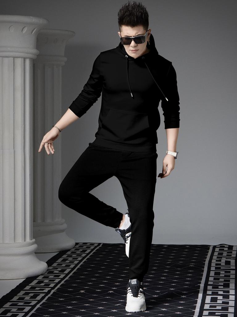 European Style 2025 New Hooded Sweatshirt for Men, Long-Sleeve Autumn Thin Jacket, Trendy Brand Versatile Solid Color Casual Hoodie for Men