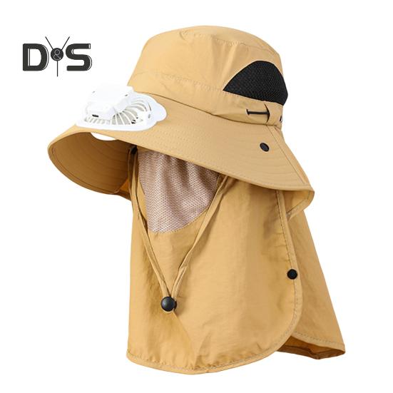 

Солнечная шляпа-веер, широкополая шляпа от солнца с вентилятором на солнечной батарее, летняя шляпа-ведро с защитой от ультрафиолета и защитой лица для гольфа, пешего туризма, рыбалки Sets жёлтый