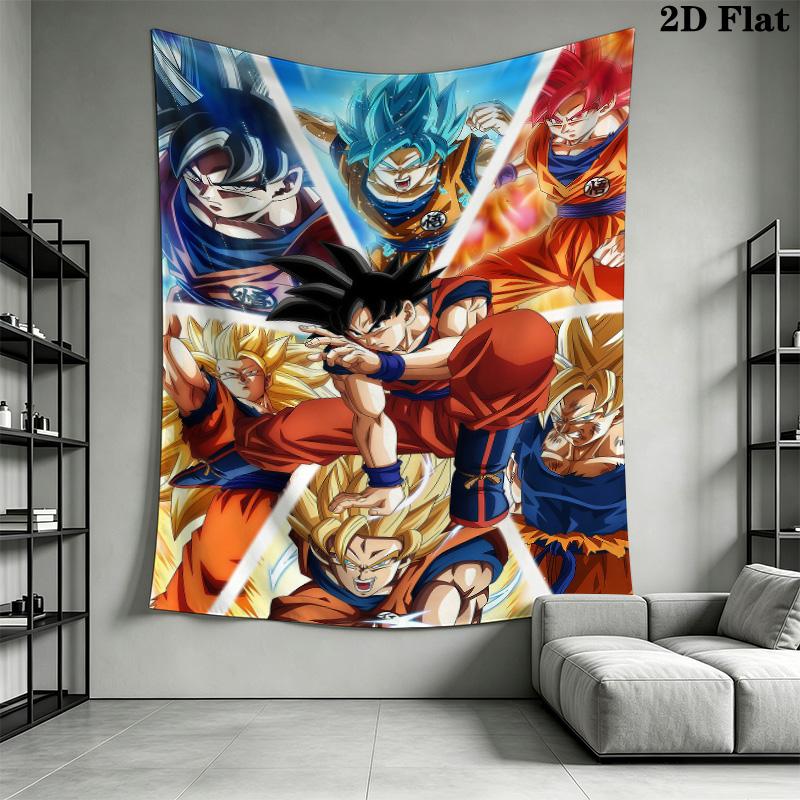 Dragon Ball Z Wall Tapestry Aesthetic Wall Hanging Printed Fabric Blanket Decorative Tapestries For Bedroom Living Room Home Decor