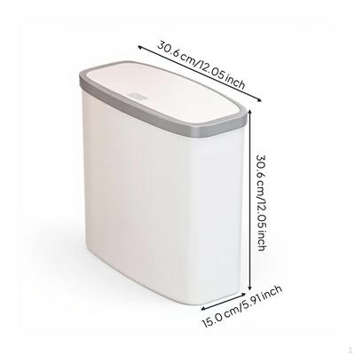 Bathroom Trash Can, 10cm Narrow Waste Bin, With Lid, Space Saving