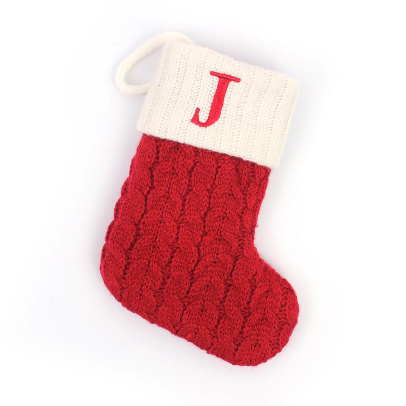 Navidad Christmas Boots Letters Christmas Stocking New Knitting Christmas Tree Pendant Decorations Snowflake Christmas Socks