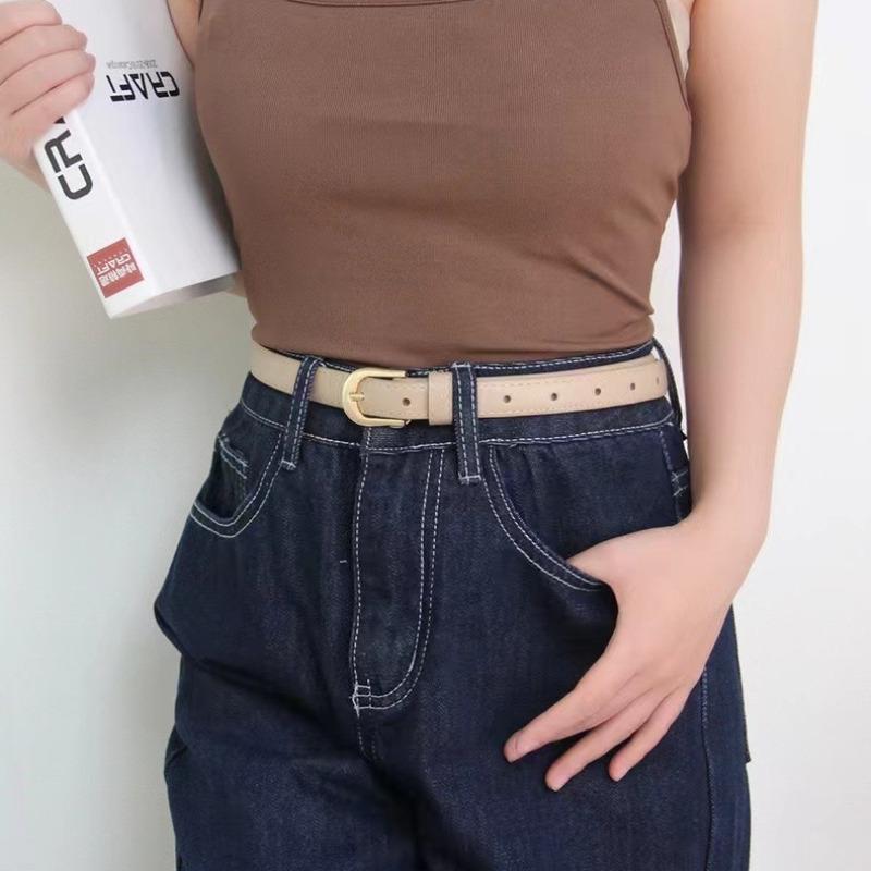 Belt Summer Brown Belt with Fine Matching Western Pants Simple and Versatile Belt 2026 New Fashion Decoration
