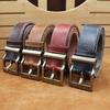 Men's Retro Hand-Stitched Washed Leather Belt - 100% Top Layer Cowhide, Business Casual, Creative Design