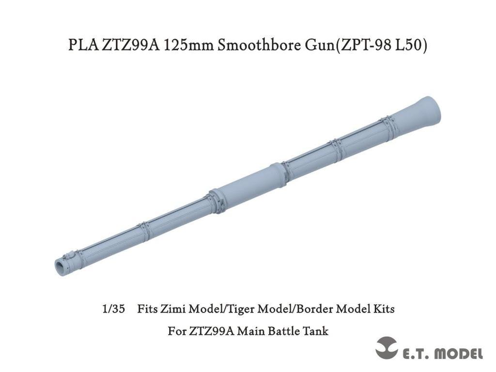 ET Model Scale Modern Chinese PLA 125mm Smoothbore Gun Barrel ZIMI Tiger and Border Plastic Model Parts 1/35 ZTZ-99A (ZPT-98 L/50) (for Models,