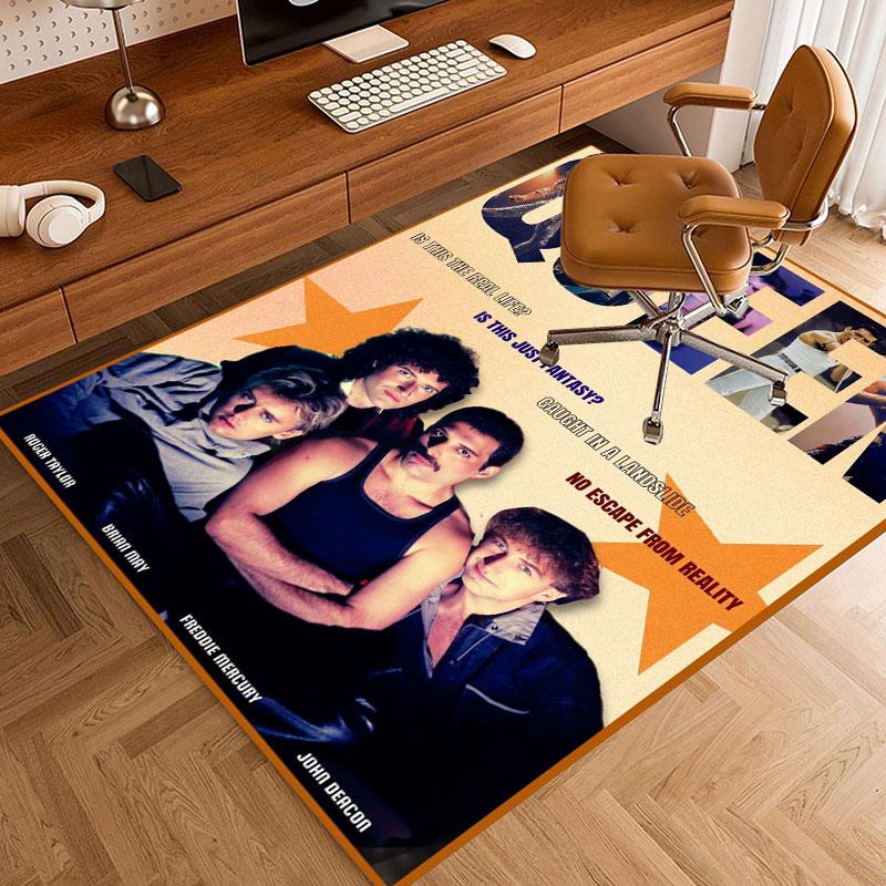 Queen Rock band Carpets and Rug 3D Printing Carpet Floor Mat Living Room Bedroom Large Area Soft Carpet-JM006