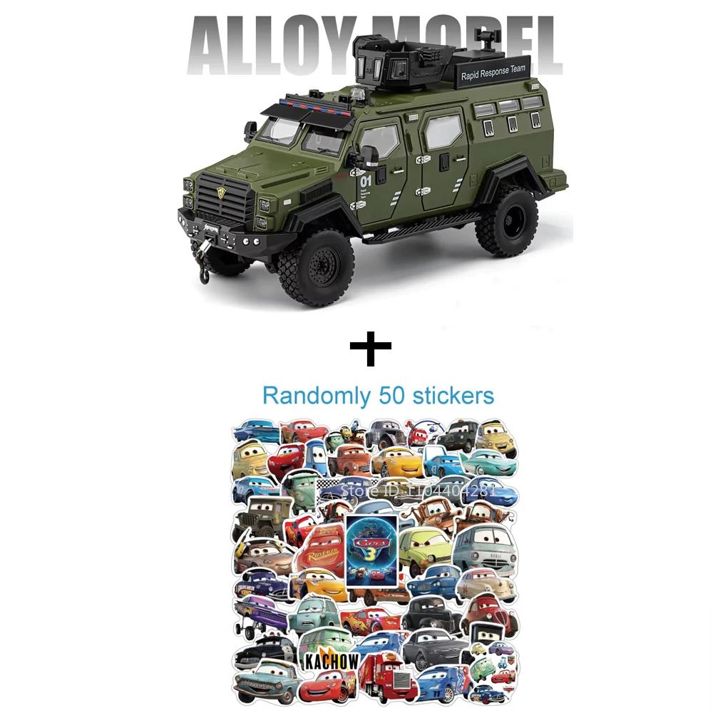 1:24 Sabertooth Alloy Model Toy Diecast Car Door Opened Sound Light Pull Back Front Wheel Steering Armored Cars Birthday Present