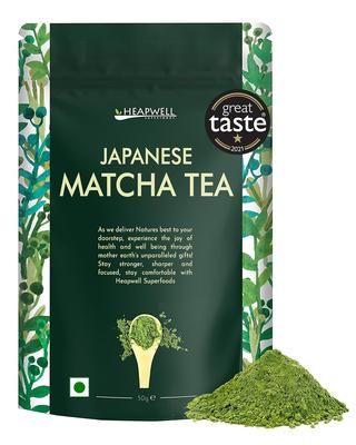 Heapwell Superfoods Ιαπωνική Πράσινη Τσάι Matcha σε Σκόνη, 50 Γραμμάρια (30 μερίδες) | Προέλευση: Σιζουόκα, Ιαπωνία