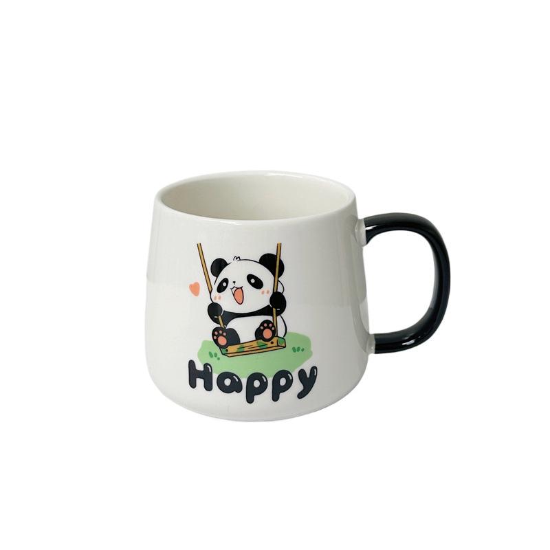 Cute Panda Ceramic Mug - Large Capacity for Home, Students, and Couples
