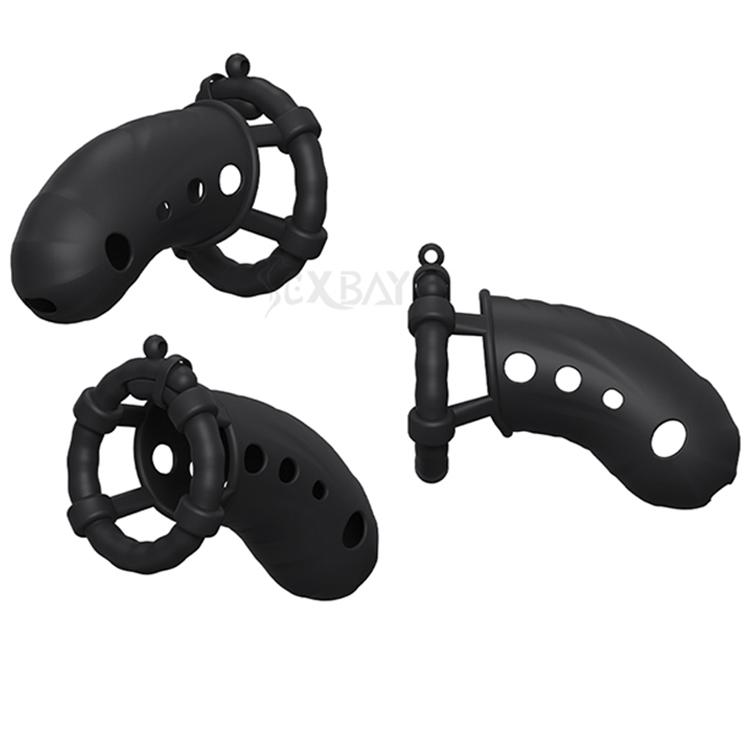 SEXBAY's Latest All-silicone Design Can Be Paired with Chastity Cage Male Penis Cage Metal Lock In Different Sizes for Soft Skin