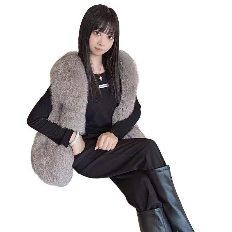 Imitation fox fur, vest, women's light fashionable vest, autumn and winter new short vest, thin vest