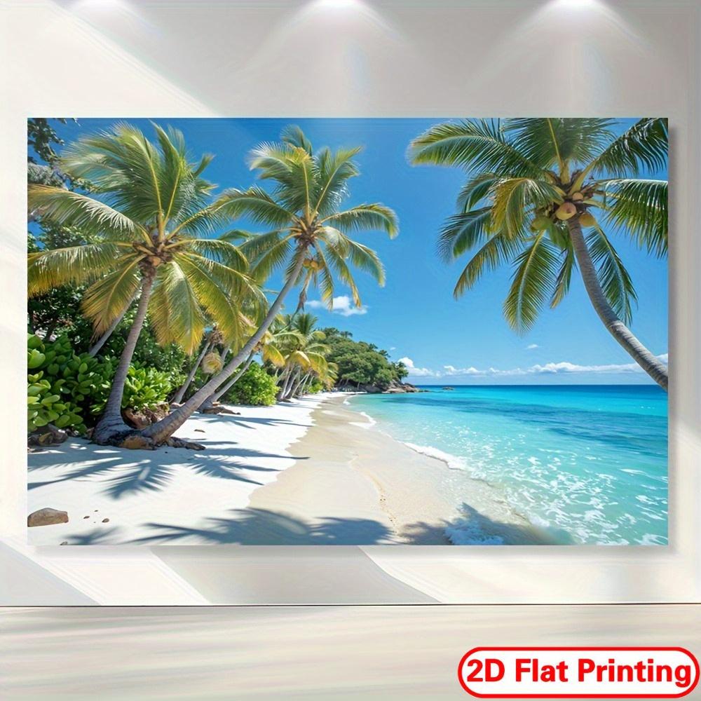 Arazzo Spiaggia Tropicale Appeso a Parete Decorazione Oceano Palme Tramonto Opera d'Arte Decorazione Casa Soggiorno Camera da Letto Dormitorio CollegeRegali