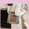 Stylish Vintage Checkered Bucket Bag For Women Large Capacity Fashionable Casual Shoulder Handbag