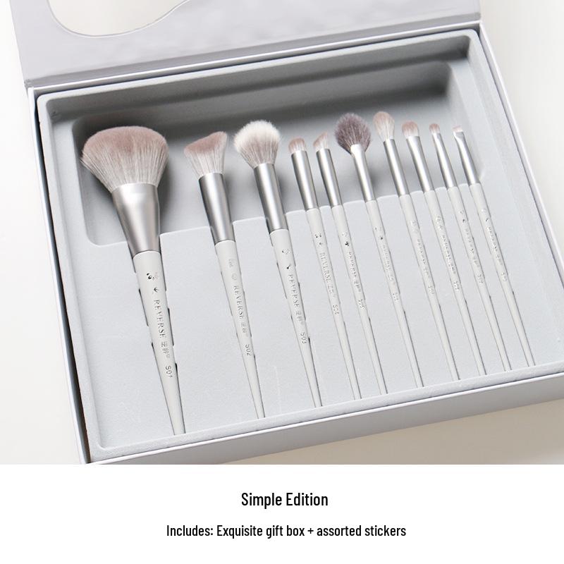

Mountain Ash 10-Piece Anti-Aging Makeup Brush Set - Super Soft, Professional-Grade Portable Brushes