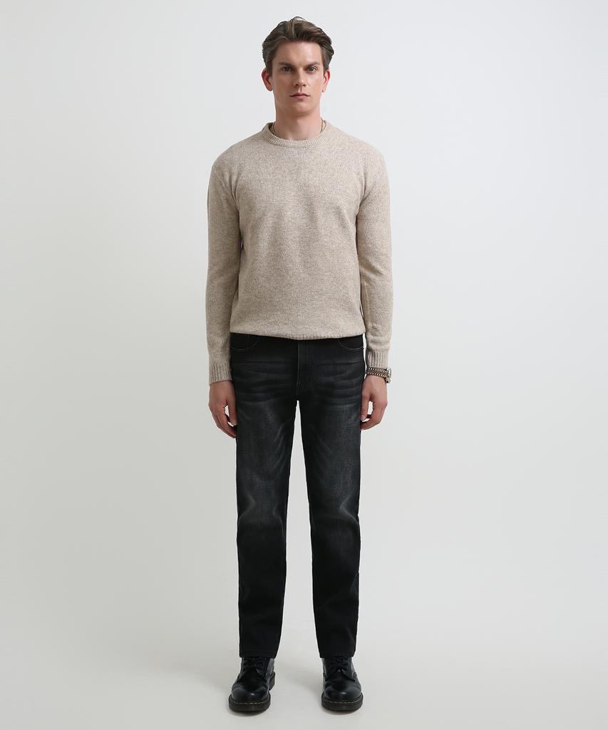 Seuteulaikeu Fine Blend Classic Crew Neck Knit (Beige)