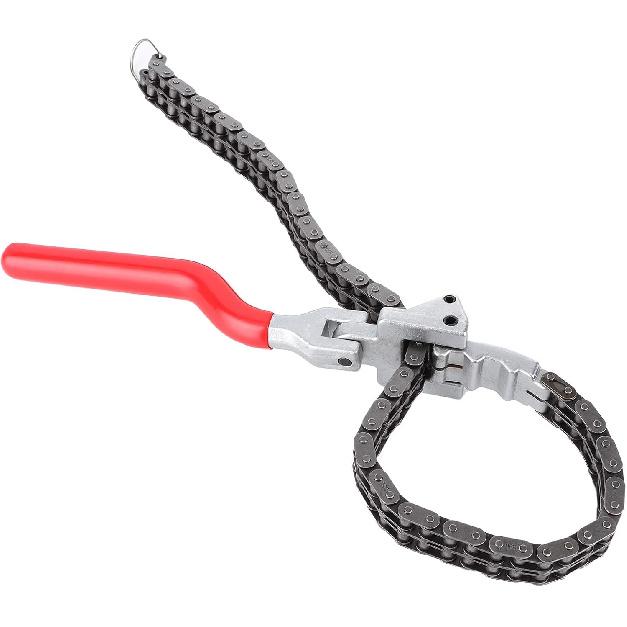 Oil Filter Wrench,Acouto Chain Wrench Spanner 13.8in Long Handle Adjustable Oil Filter Spanner,Auto Car Repairing Tool Removal Hand Tool Self